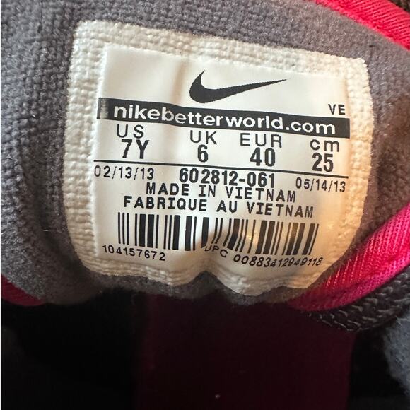 Nike Girls Air Slant Pink Gray Lace Up High Top Sneakers Size 7Y - Picture 2 of 10